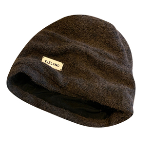 美拉德咖色褶皱复古堆堆帽女冬大头围保暖冷帽显脸小针织包头帽子