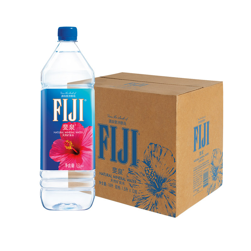 斐济进口斐泉fiji天然矿泉水家庭大桶整箱1.5L*12瓶装泡茶饮用水