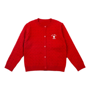 艾摩贝贝儿童秋季保暖绞花毛衣女童休闲洋气针织麻花开衫外套上衣