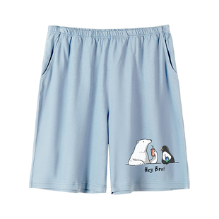 【北极没有冰】男士纯棉睡裤睡衣薄款家居裤宽松短裤居家大裤衩夏