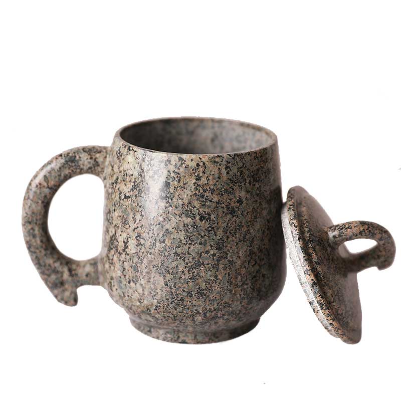 麦饭石杯子大号水杯家用一体杯子量子能量茶具礼品杯太赫兹马克杯