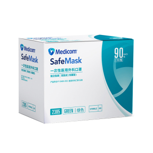 麦迪康一次性医用外科口罩绿色医疗防护医院专用灭菌成人独立包装