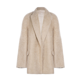 LYNEE【黑标暖冬】山羊绒羊毛长毛大衣女冬季中长款绒感毛毛外套