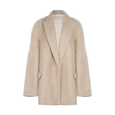 LYNEE【黑标暖冬】山羊绒羊毛长毛大衣女冬季中长款绒感毛毛外套