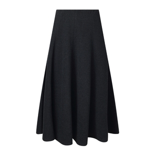 歌莉娅针织半身裙女秋冬2025新款流行穿搭独特八片裙厚款高腰伞裙