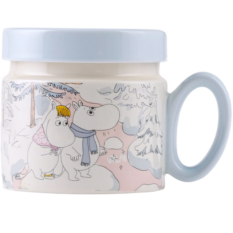 moomin姆明杯子家用喝水马克杯陶瓷杯水杯带盖办公室冲泡杯早餐杯