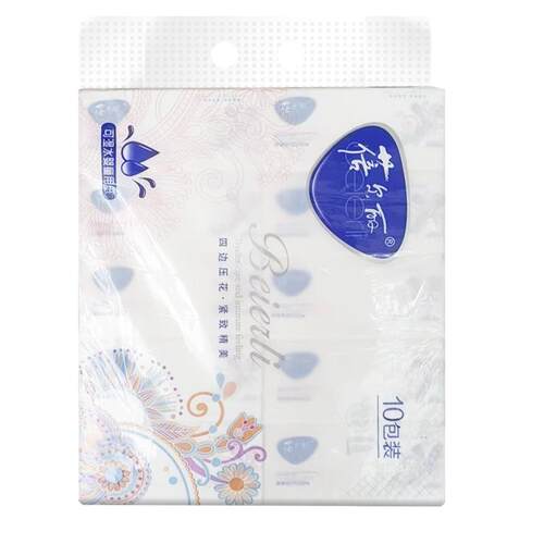 蓓尔丽花锦面纸婴儿孕妇可用4层加厚木浆大规格L码大包抽纸
