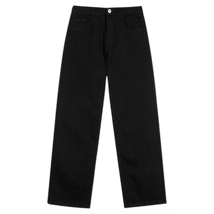 黑色微喇牛仔裤男款秋冬季水洗直筒喇叭加绒美式百搭修身裤子男生