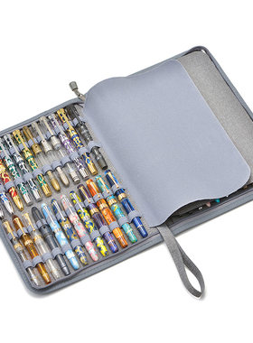 意斯华48格灰色帆布YKK拉链笔袋