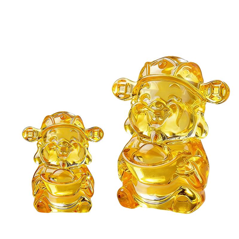 琉璃招财LED发光文财神摆件