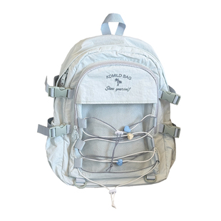 茶话会ins大容量书包女 初中生高中学生双肩包男旅游户外登山背包