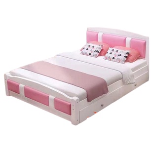 全实木儿童床现代简约经济型单双人床1.5米1.8米青少年卧室储物床