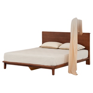 【樱桃木】栖作思南实木床架排骨架双人大床主卧家居简约现代轻奢