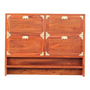 新型鞋柜门口门后17cm家用窄款入户鞋柜纯全实木超薄翻斗鞋柜红木