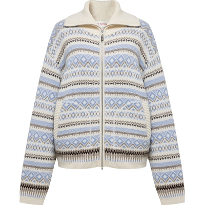 EP雅莹民族几何纹样开衫毛衣