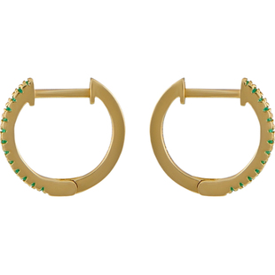 【折扣】MATEO 女14K金绿宝石圆形耳环