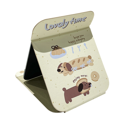 可爱折叠小镜子化妆镜女学生宿舍办公室桌面台式可立大号随身便携