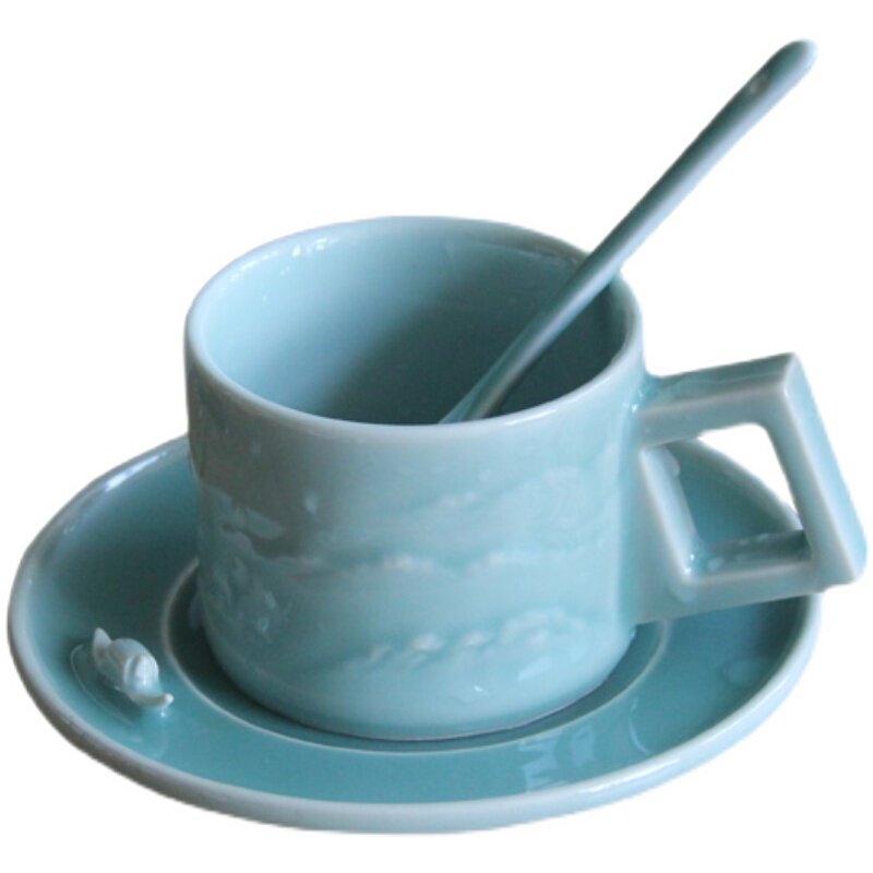 清仓咖啡杯设计师款高档精致挂耳杯龙泉青瓷个性创意马克杯送礼