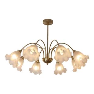 法式卧室花朵吊灯美式田园简约复古客厅餐厅中古式铁艺铜色吊灯具