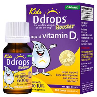 Ddrops滴卓思婴幼儿d3滴剂宝宝补钙vd3DD小滴瓶维d600IU维生素d*2