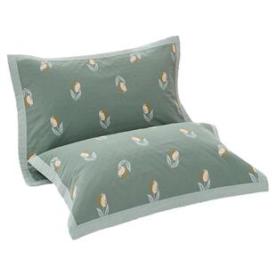 天阳加大水晶棉枕巾纯棉一对装四层纱布单人防螨欧式四季家用盖巾