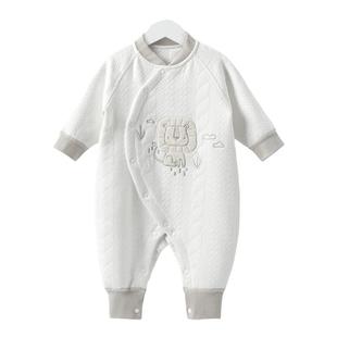 汤尼倍儿婴儿连体衣夹棉秋冬季男女宝宝保暖薄哈衣冬装新生儿衣服