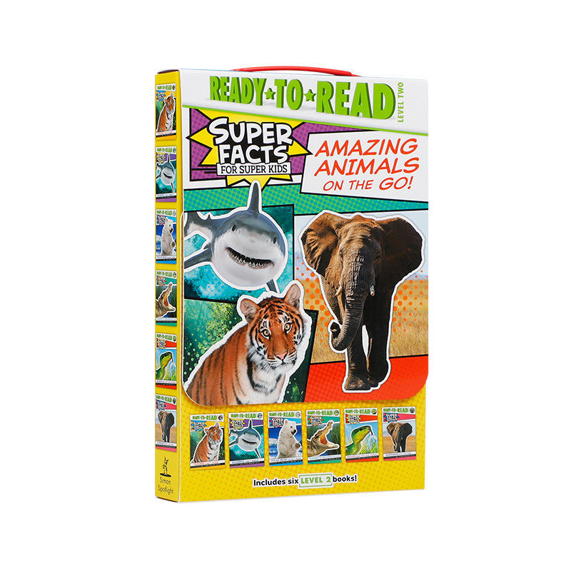 英文原版惊人的动物6册套装Amazing Animals on the Go!儿童英语课外阅读分级读物 动物知识科普百科全书 老虎/鲨鱼/北极熊/蛇