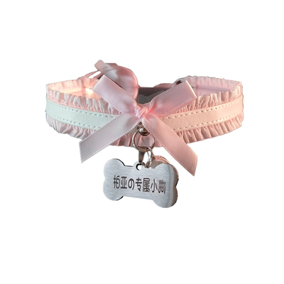女颈饰puppy铃铛choker项圈刻字