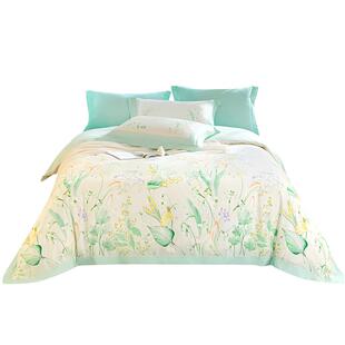 全棉时代四件套纯棉全棉贡缎拼纱布抗菌防螨床品床单被套