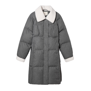 VIEA.ING薇迎商场同款毛领羽绒服女2025冬季新年量感暖核长款外套