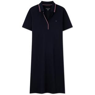 【镶边V领】Tommy春夏女装气质大方休闲通勤微弹显瘦POLO裙连衣裙