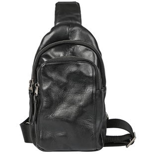 古造真皮男士胸包头层植鞣牛皮斜挎单肩复古潮牌休闲百搭骑行背包