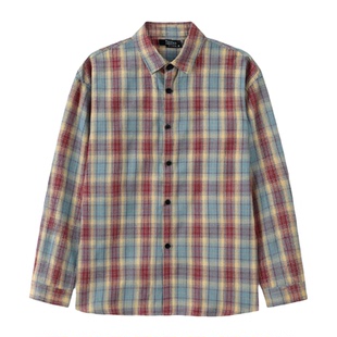 2025新款秋季长袖格子衬衫男款韩版潮流青少年春秋款帅气薄款衬衣