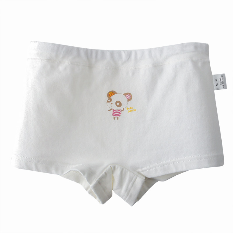 女童内裤纯棉平角纯色白色不夹PP