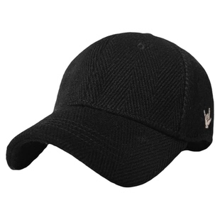 CACUSS帽子女保暖黑色秋冬季毛呢时尚休闲鸭舌帽羊毛棒球帽潮ins