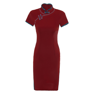 高考旗袍年轻款少女红色敬酒服女小个子旗开得胜改良新中式连衣裙