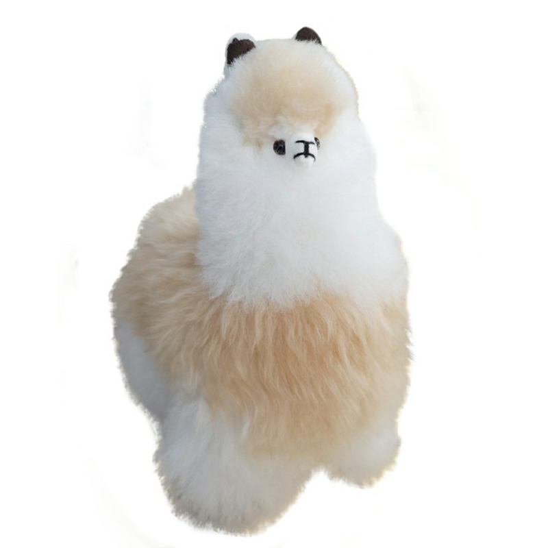 PERU秘鲁品牌进口花花驼羊驼毛玩偶公仔拼色Alpaca30cm