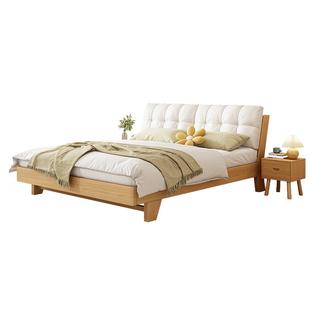 实木床1.8米双人床简约现代家用卧室1m2松木出租房用1.5m单人床架