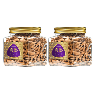 觅菓A+级阿富汗手剥松子巴西非油炸坚果零食年货送礼238gx2罐