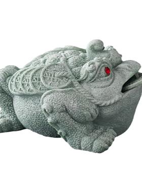 晨翔青砂石招财金蟾蟾蜍茶宠摆件