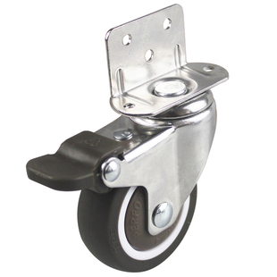 L型万向轮家具夹板脚轮直角书桌小滑轮婴儿床轮子轱辘静音橡胶轮