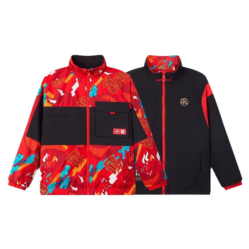 新年龙服安踏儿童双面运动上衣
