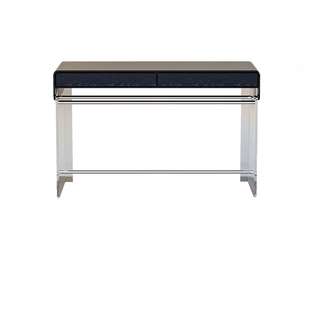 早迟复古风全实木梳妆台卧室极简亚克力悬浮化妆桌设计师高端书桌