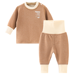 德绒宝宝保暖套装分体内衣秋冬小童高腰护肚婴儿秋衣秋裤加绒加厚