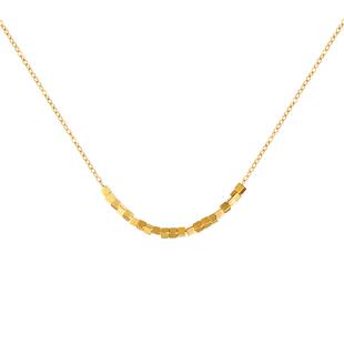 迷你几何小方糖项链女小众颈链简约百搭锁骨链钛钢镀18k不易褪色