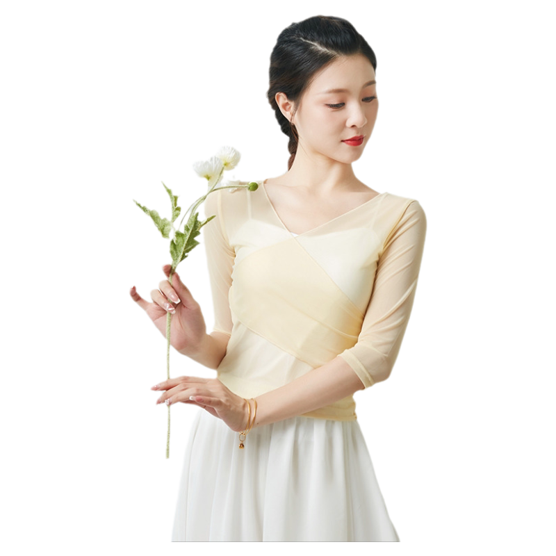 古典舞民族舞现代身韵舞蹈服装演出服中国舞练功服艺考女纱衣芭蕾