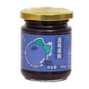 蓝莓果酱无蔗糖添加健康食品大果粒无添加剂面包涂抹酱烘培纯熬酱