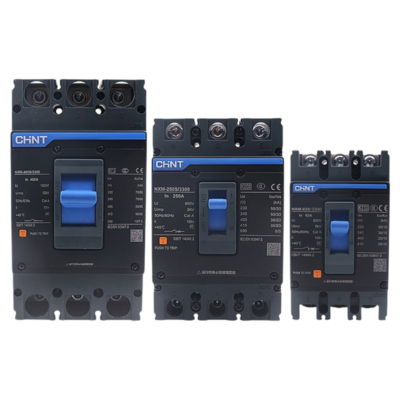 正泰昆仑系列塑壳断路器NXM-125S/250S/400S/630空气开关三相四线