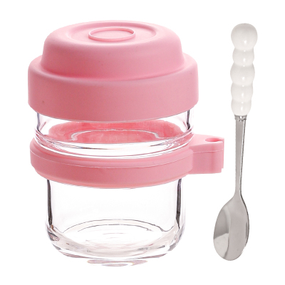 川岛屋燕麦酸奶杯子带盖带勺便携