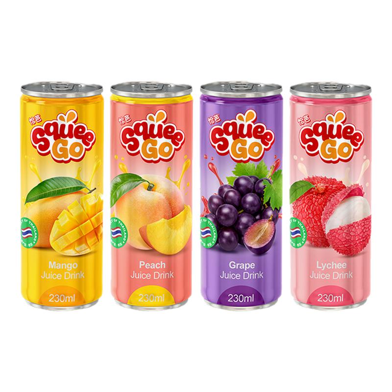 恰芭泰国进口葡萄芒果荔枝水蜜桃230ml*6瓶罐装小瓶果汁饮料